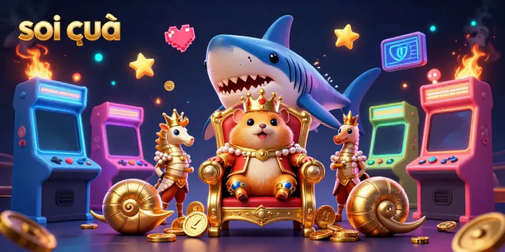 Soi cầu strategies represented through a dynamic illustration of a hamster king and gaming elements.