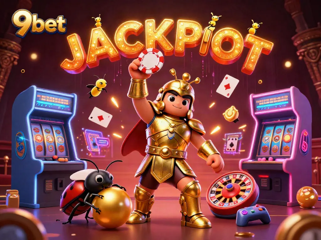 Experience the excitement of 9bet's live casino with vibrant 3D illustration.