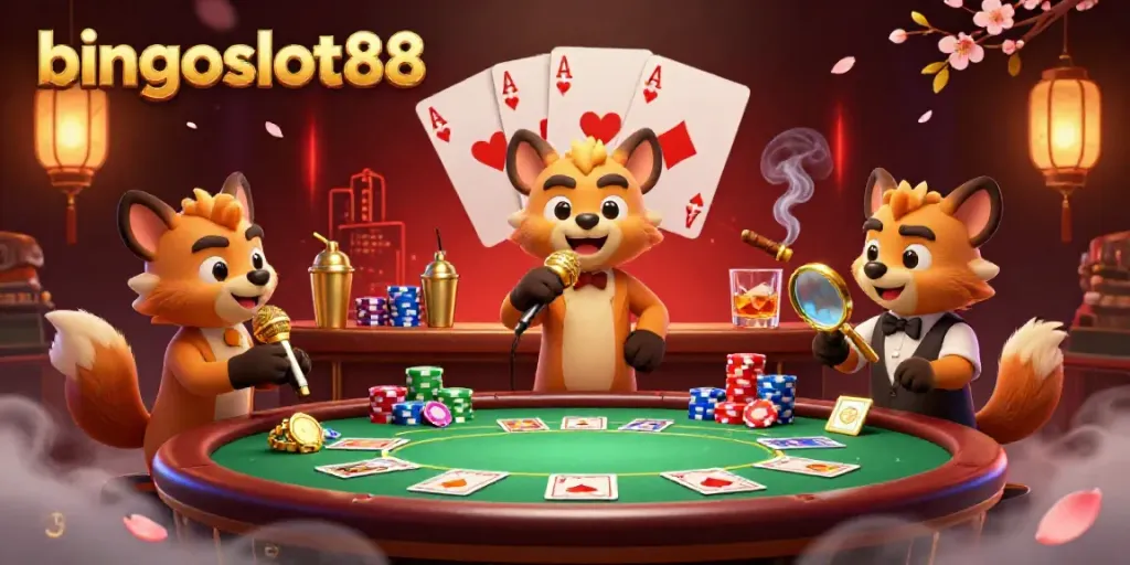 Rasakan keseruan bingoslot88 di kasino ceria dengan hyena komedi dan permainan kartu.