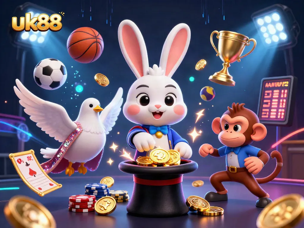Spin and win big with uk88's magical casino experience featuring a lively scene of fun.