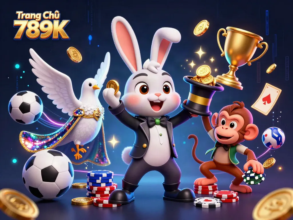 Join the excitement at Trang Chủ 789K with dynamic characters enjoying thrilling casino games.