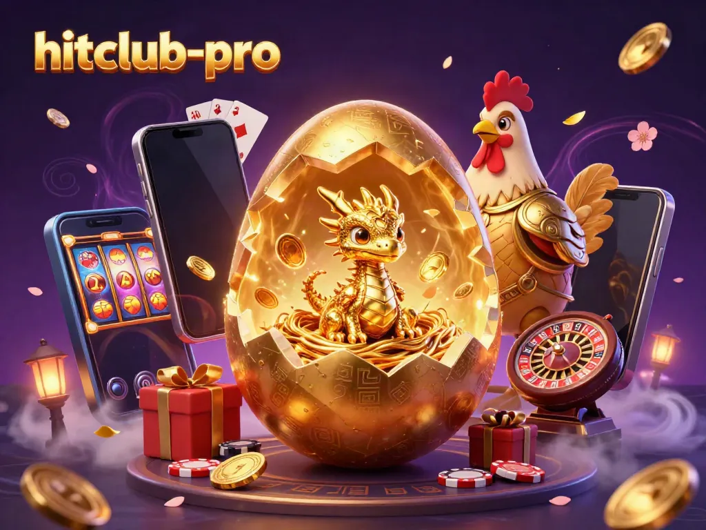 Engage with hitclub-pro's dynamic gaming world featuring a golden dragon on poker chips.