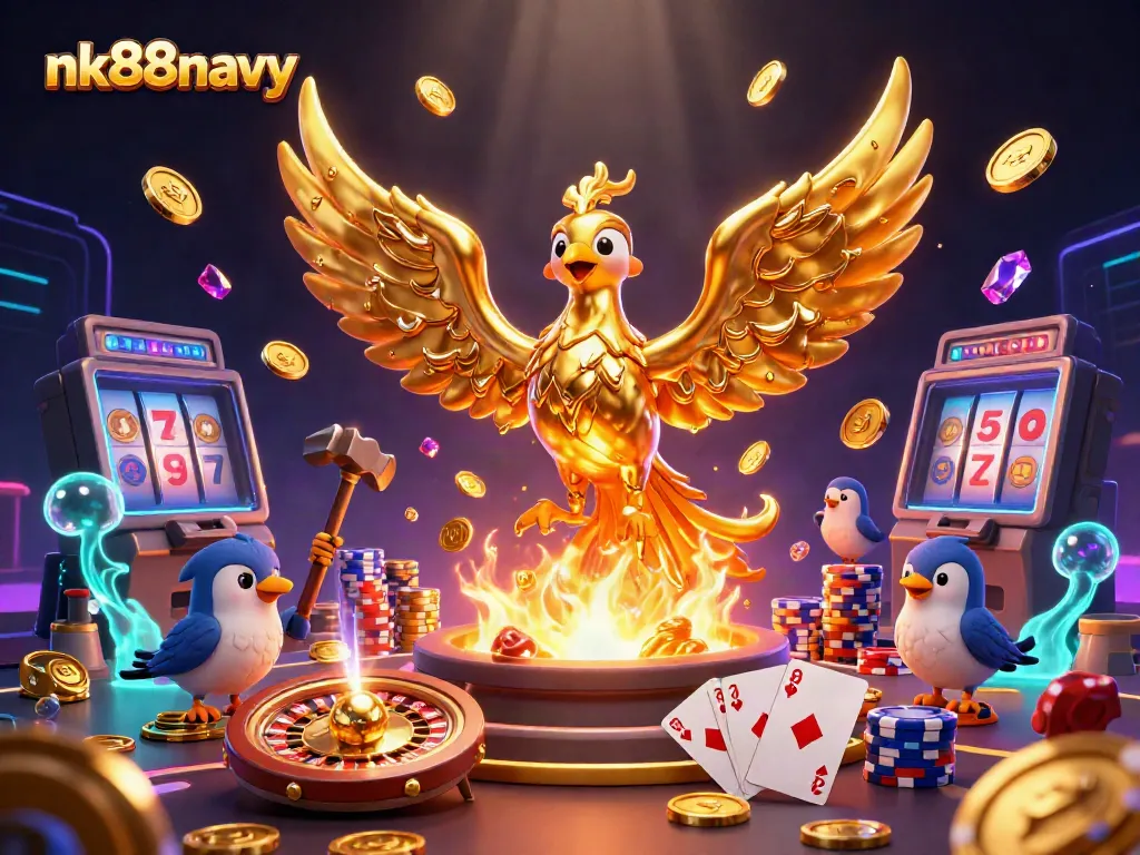 Experience exciting wins at nk88navy with dazzling golden phoenix and dynamic casino elements.