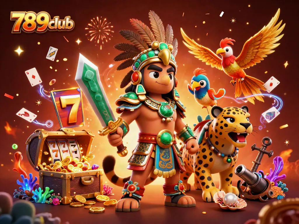 Engage with the vibrant world of 789club through an exciting casino-themed 3D illustration.