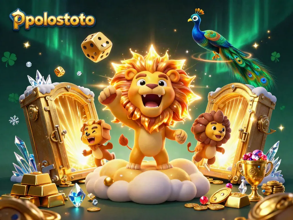 Experience excitement at Polostoto with vibrant 3D slots-themed illustration featuring dynamic casino elements.