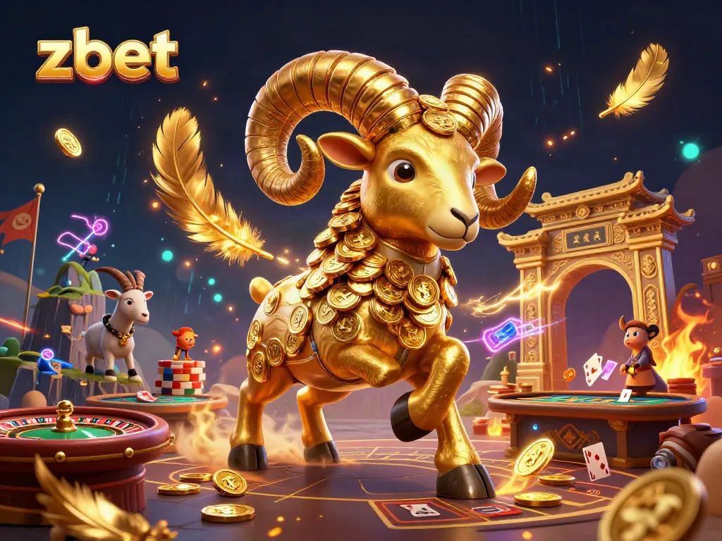 Join the thrilling action at zbet with a golden ram charging towards a jackpot in this vibrant live casino scene.