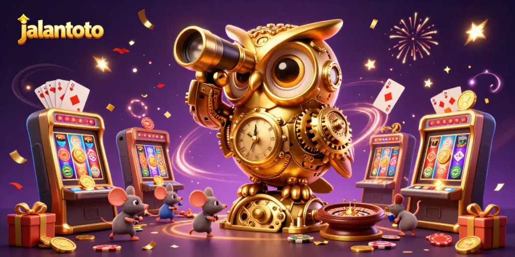Play thrilling games at jalantoto with a joyous casino scene packed with vibrant elements.